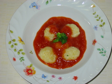 ヘルシー米粉ニョッキ①ポテトのトマト仕立の写真