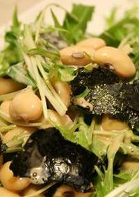 焼き海苔が決め手！◆大豆と水菜のサラダ◆