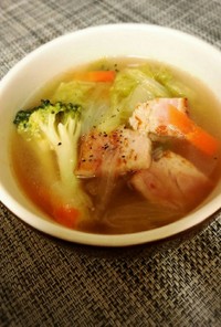 ビーフコンソメの簡単野菜スープ