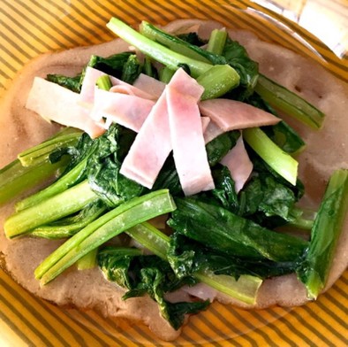 【無限小松菜】小松菜とハムのマヨ炒めの写真