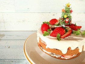 甘酒米粉ココアクリスマスシフォンケーキ