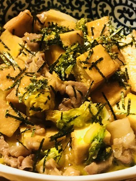 豚肉のすき焼き風●ゆる玉子チャンプルー