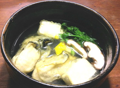 牡蠣と豆腐の揚げ出し椀の写真