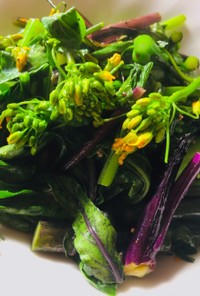 紅菜苔とアスパラナの炒め