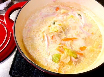 ダイエット豆乳チャンポン風スープの写真