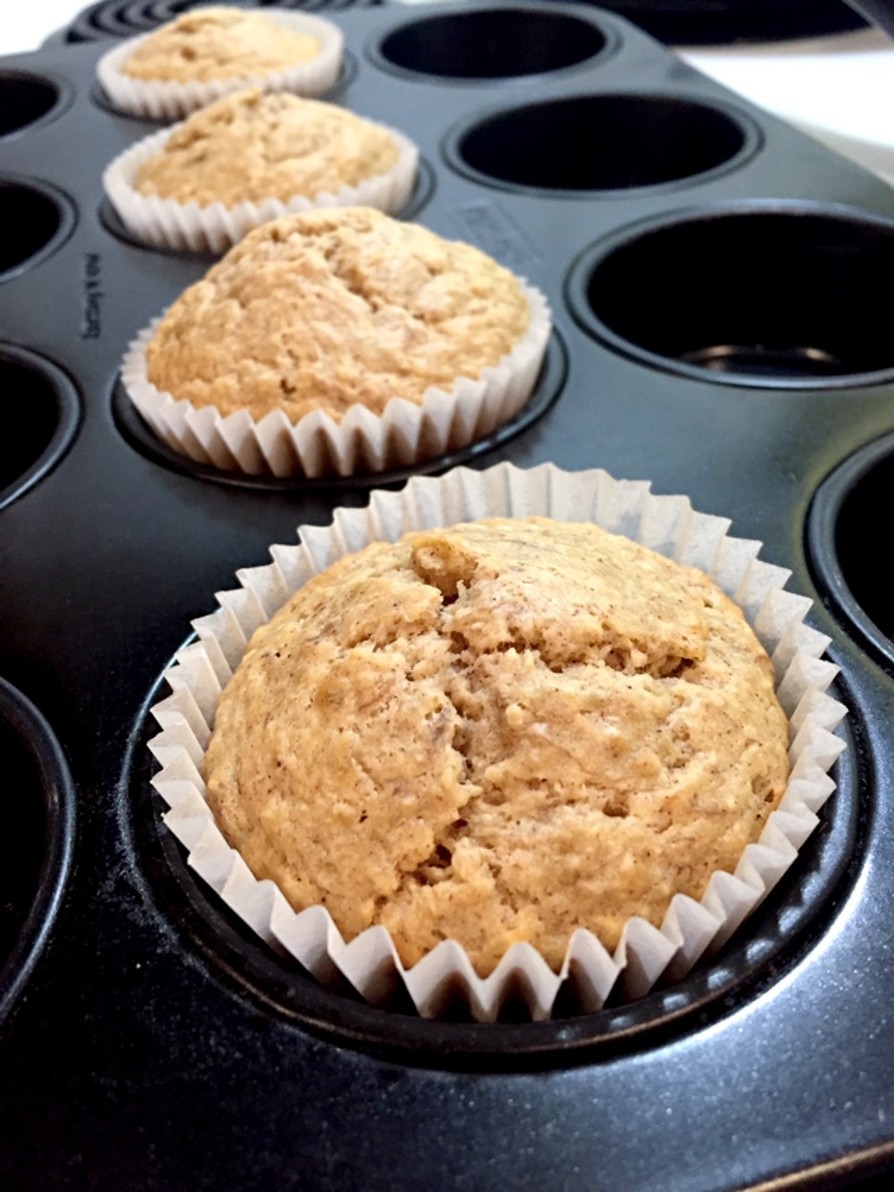 砂糖不使用のバナナマフィンのレシピ