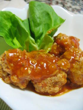 和洋折衷な ふわふわ豆腐入りミートボール