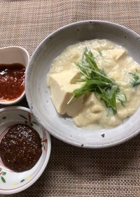 豆腐と長いもの豆乳鍋