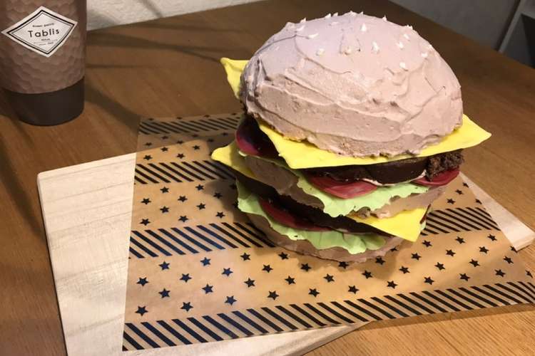 ハンバーガーケーキ デコケーキ レシピ 作り方 By りえぽ クックパッド