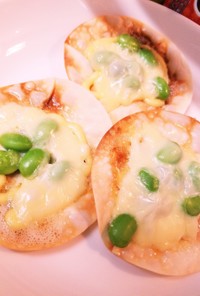 ❀餃子の皮ピザ(枝豆チーズ)❀