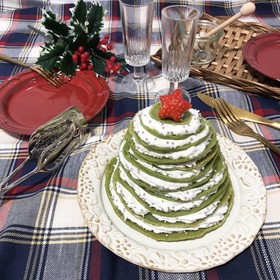抹茶のクリスマスツリーパンケーキ