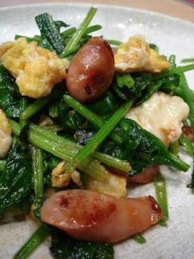 ケチャップ味のほうれん草ソテー