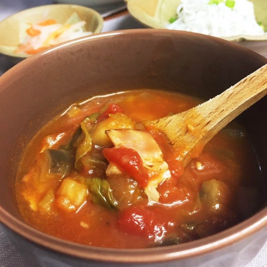 トマト缶で簡単！美味しいトマトスープ！の画像