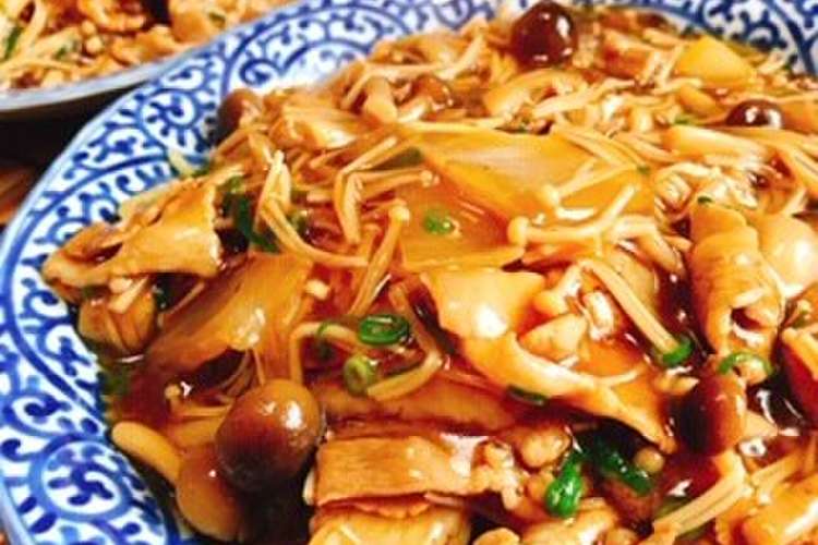 時短 豚バラとキノコのあんかけ焼きそば レシピ 作り方 By ラブリーミュウちゃん クックパッド