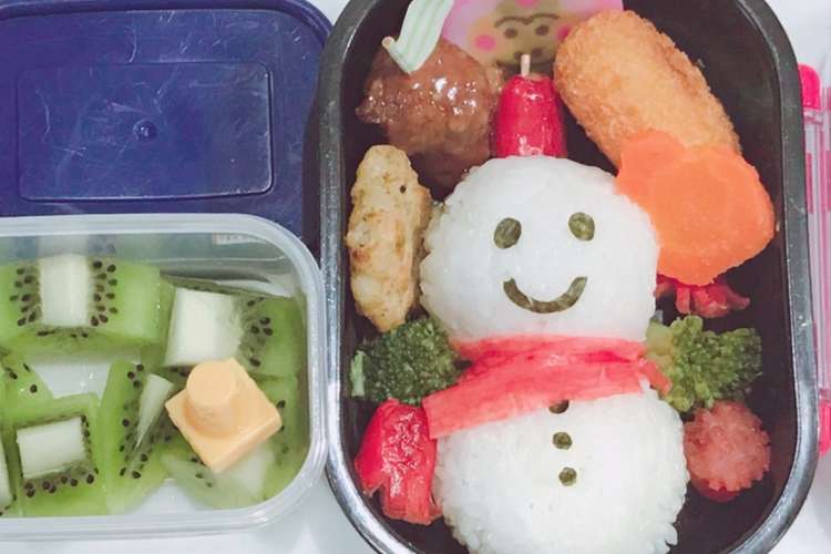 雪だるま キャラ弁 幼稚園 お弁当 レシピ 作り方 By Y O クックパッド