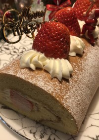 Ｘｍａｓに・・・苺のロールケーキ