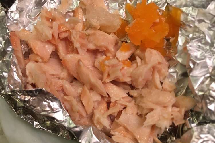 離乳食中期の取り分け 鮭のホイル焼き レシピ 作り方 By ﾄﾞﾝｸﾞﾘ クックパッド 簡単おいしいみんなのレシピが377万品