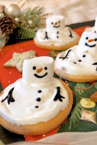 クリスマス♡とろけるスノーマンクッキー