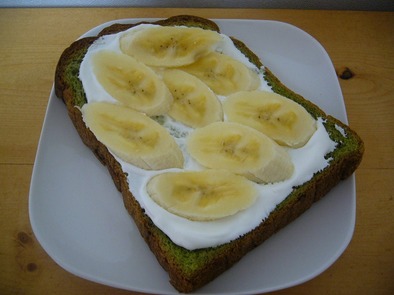 抹茶食パンでホイップバナナサンド♡の写真