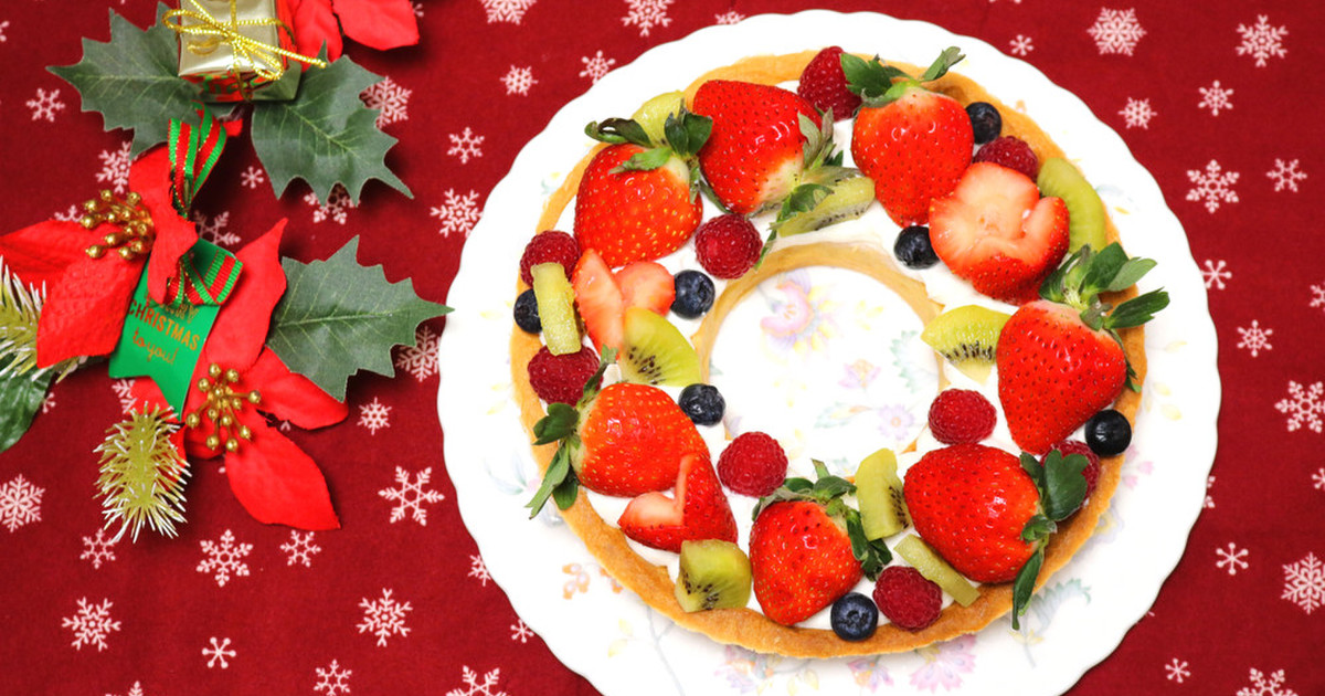 クリスマスに 華やか 苺のリースタルト レシピ 作り方 By パンダワンタン クックパッド