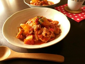 トマト缶で!豚肉と大根のトマト煮