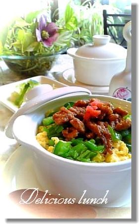 ヘルシー美味しい三色丼