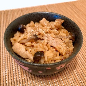 鶏としめじの照り焼き炊き込みご飯