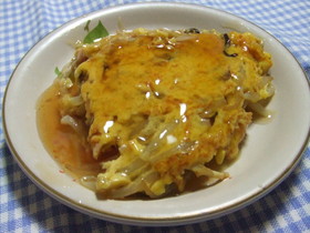 魚肉ソーセージの玉子あんかけ