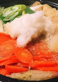 ポン酢で食べるミゾレ鶏鍋