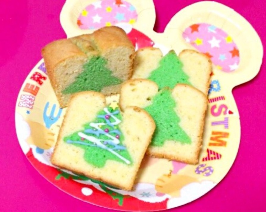 可愛い♡クリスマスツリーパウンドケーキの画像