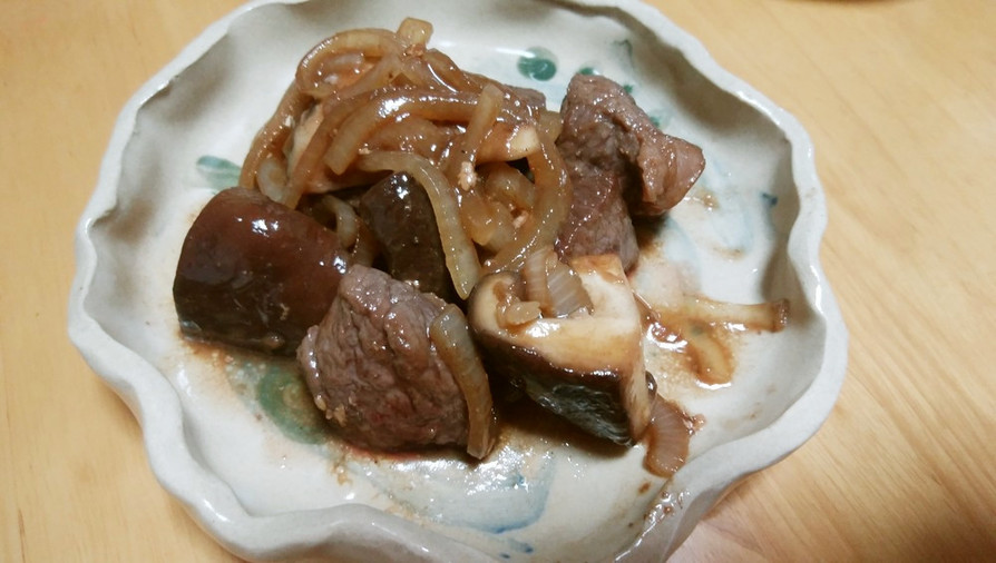 牛肉とシイタケの甘辛醤油炒めの画像