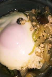 減塩　白菜と鳥ひき肉の巣ごもり卵