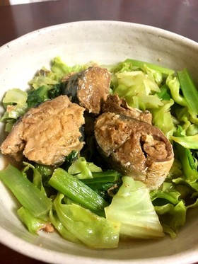 レンジ★さば味噌煮缶で簡単★野菜煮