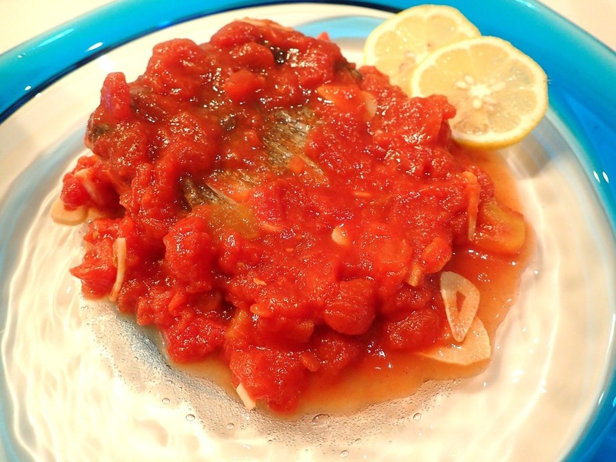 鮭のトマト煮込みの画像