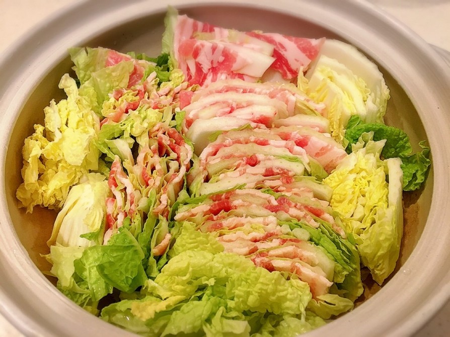 豚ばら肉と白菜のミルフィーユ鍋の画像