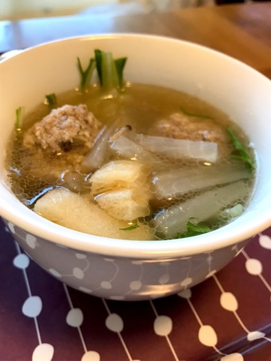 水菜シャキシャキ肉団子スープの写真