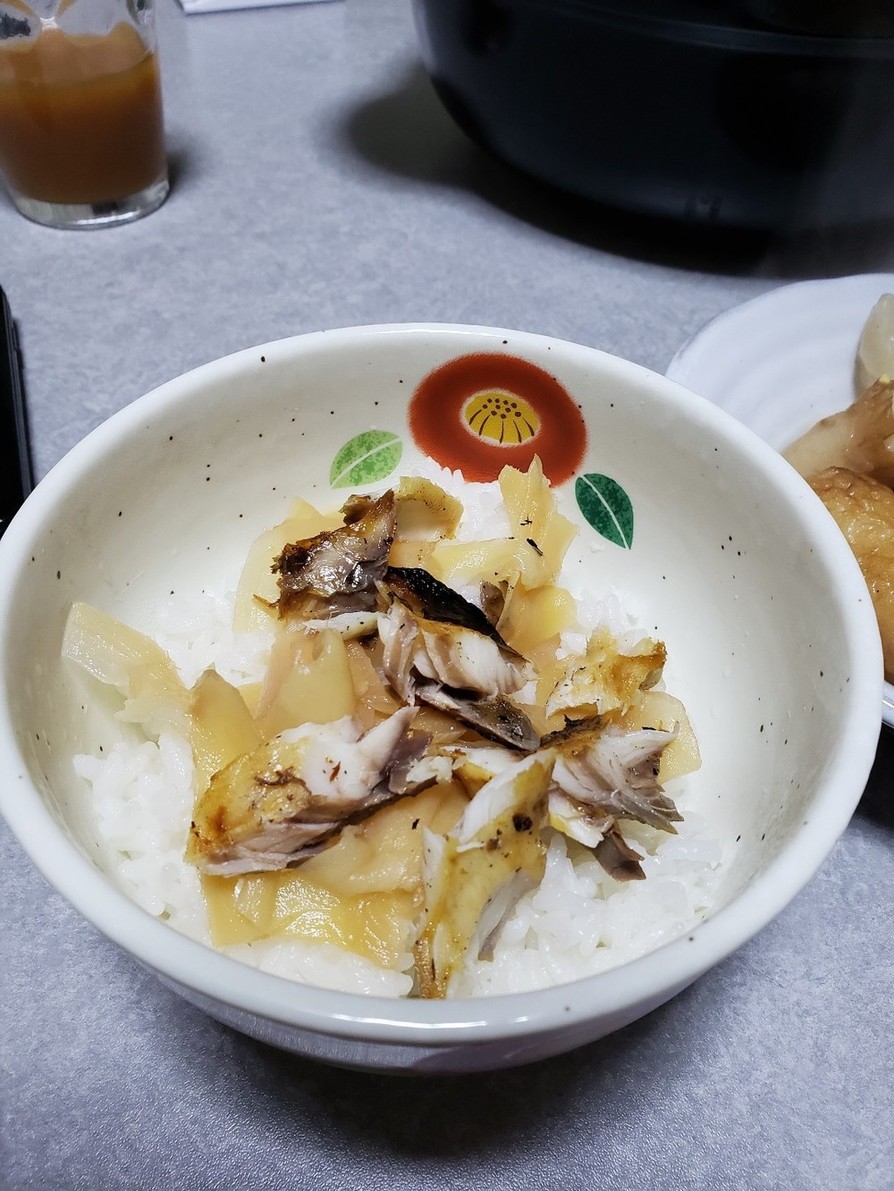 焼き鯖とがりのご飯の画像