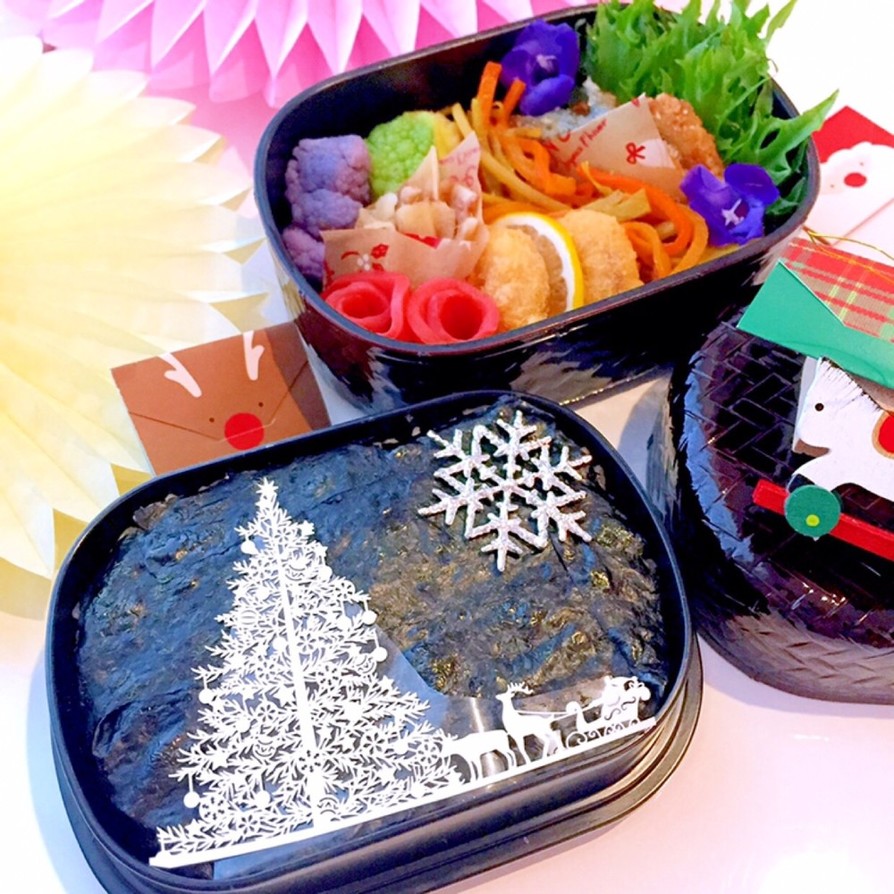 クリスマス海苔弁当 詰め方 常備菜の画像