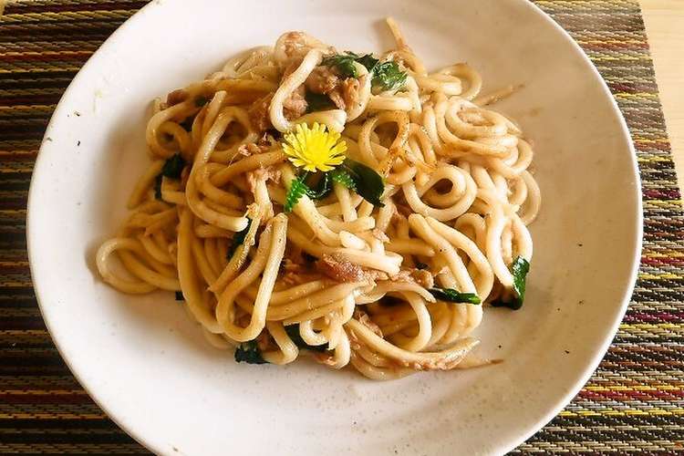 １０分で ツナとほうれん草の焼うどん レシピ 作り方 By Goripunk クックパッド 簡単おいしいみんなのレシピが366万品