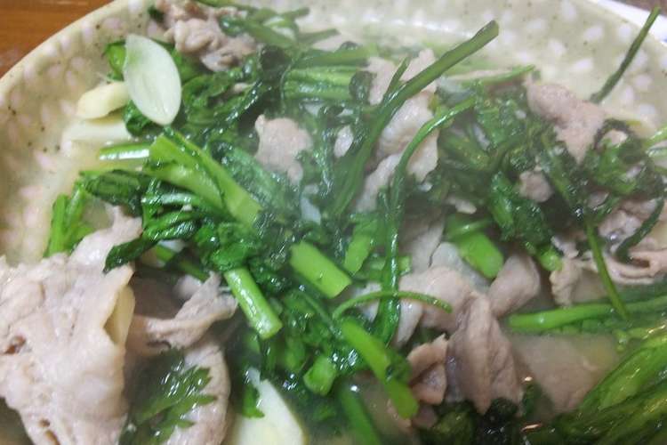 簡単中華 豚肉と春菊のニンニク塩炒め レシピ 作り方 By ペチペチペーチ クックパッド 簡単おいしいみんなのレシピが352万品