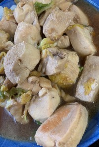 鶏肉と白菜のすき焼き風煮込み