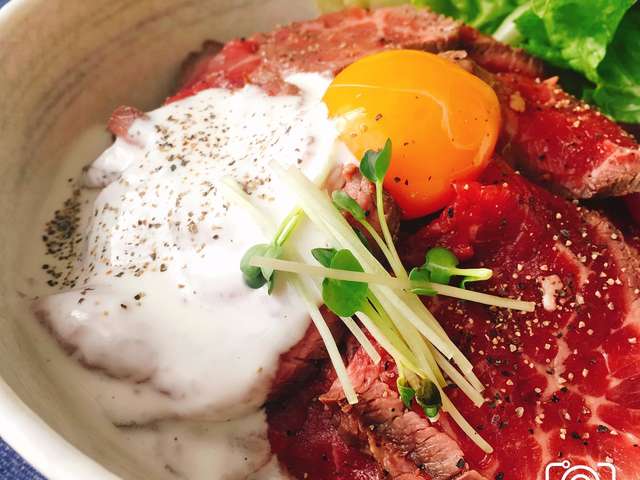 簡単 豪華 三味たれのローストビーフ丼 By 新米幸せママ