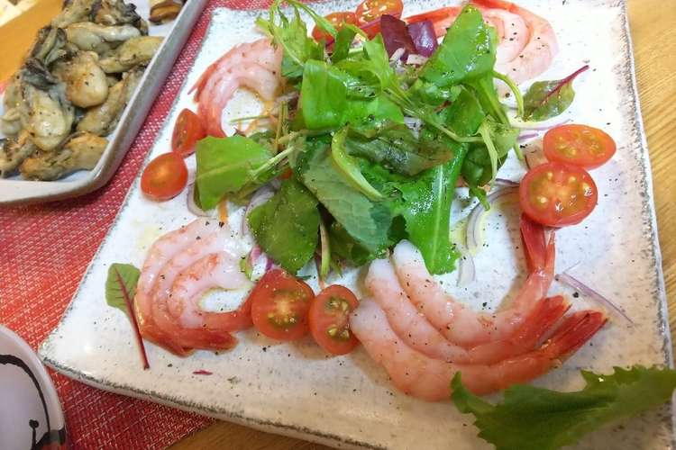 簡単 盛り付ければ 甘エビのカルパッチョ レシピ 作り方 By 秋たろう クックパッド 簡単おいしいみんなのレシピが366万品