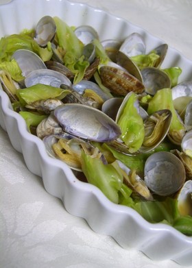 アサリと春キャベツ◎レンジでぽん酢蒸し