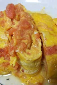 簡単・トマトとチーズのオムレツ風卵焼き