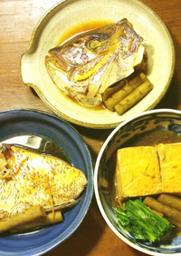 鯛のあら煮＆豆腐の煮物　