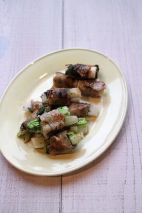 冬野菜の大葉巻き焼き
