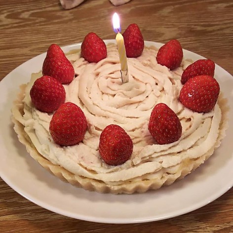 1歳のお誕生日にさつまいもタルトケーキ