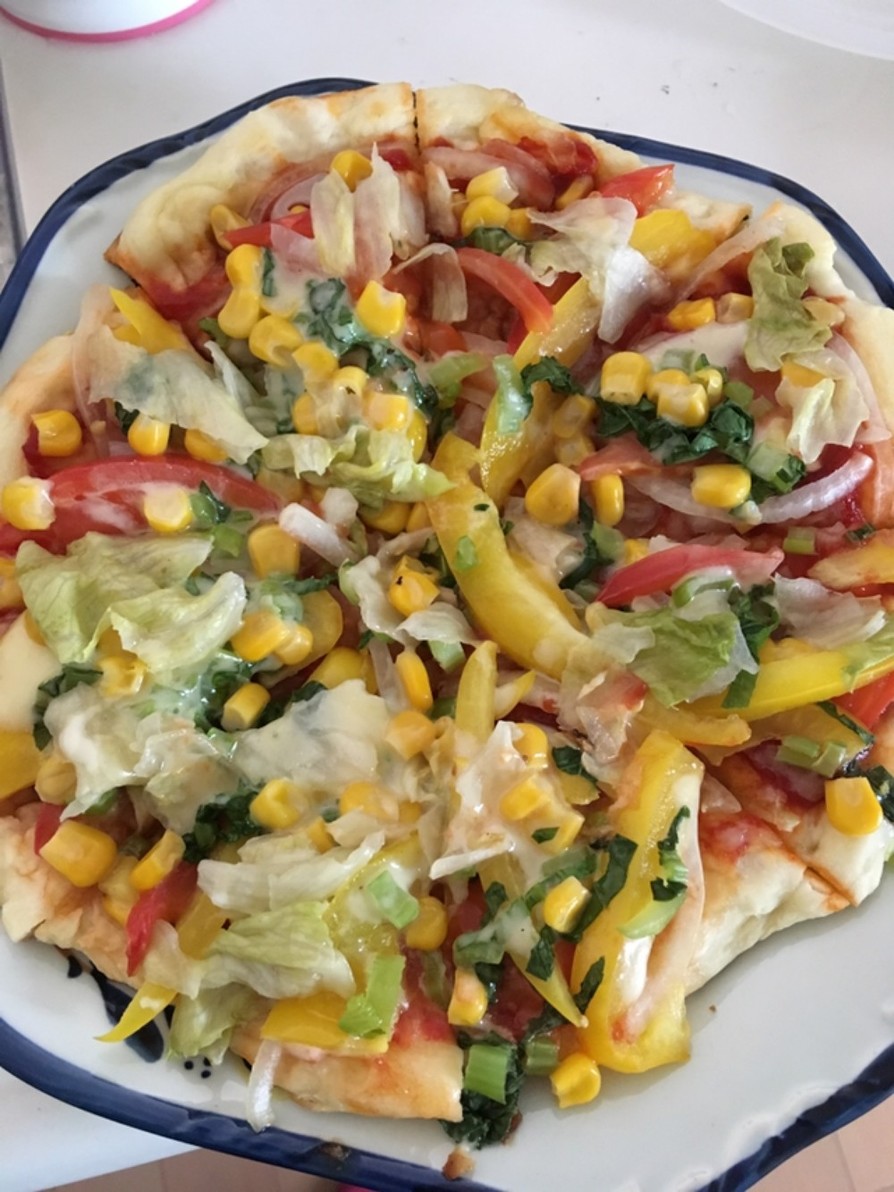 野菜たっぷりフライパンdeピザの画像