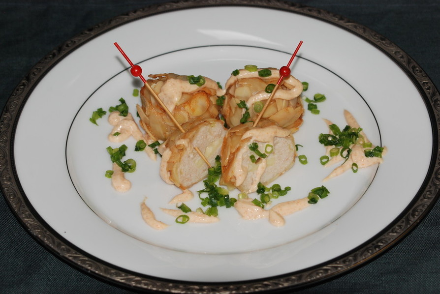 鶏の明太チーズ団子スライスアーモンド揚げの画像